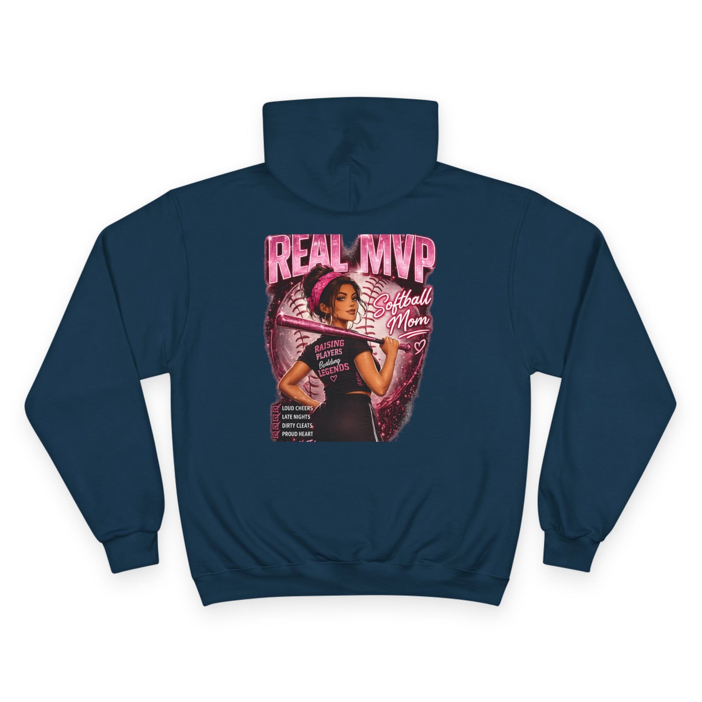 Softball Mom Hoodie - "Real MVP" Champion Pullover